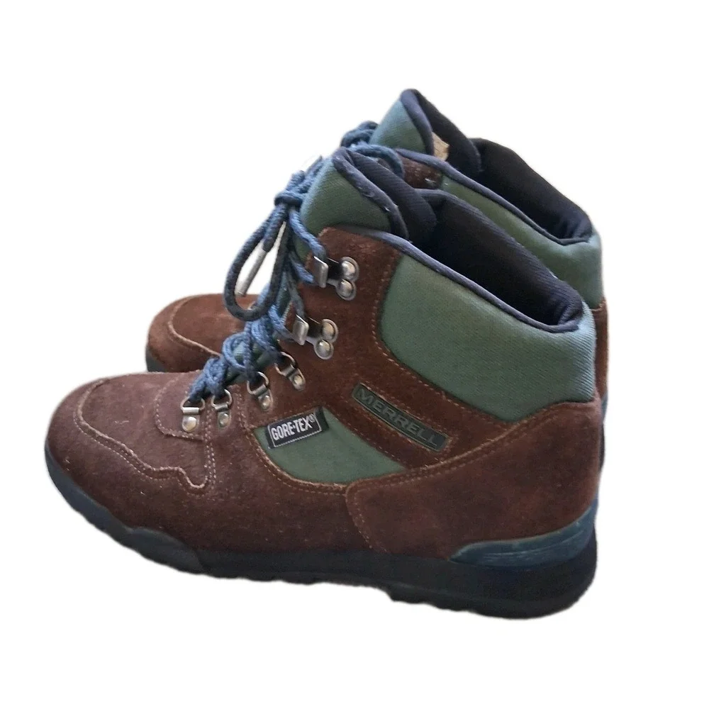 Merrell Nova GTX Boots Men Size 9.5 Gore-Tex Brown Suede Hiking Trail Lace up